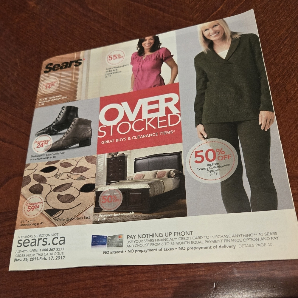 Sears 2012 Over Stocked Catalogue